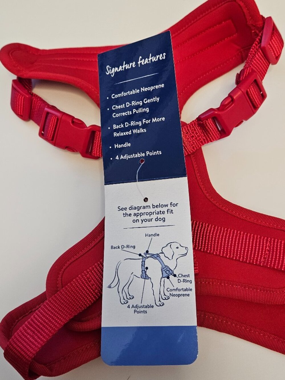 Top Paw Instant Comfort adjustable harness Nylon/mesh Red size S - Picture 9 of 12